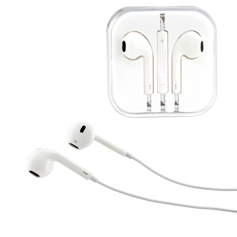 iPHONE AUX Style Stereo EarPHONE Headset with Mic and Volume Control (White)